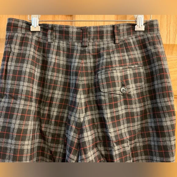 VTG 90s Gray Black Red Plaid High Waist Pants Size 12 LizSport Tapered - Pleated - Picture 2 of 7